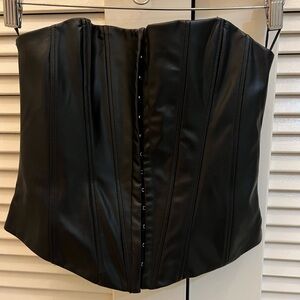Faux leather corset top XS